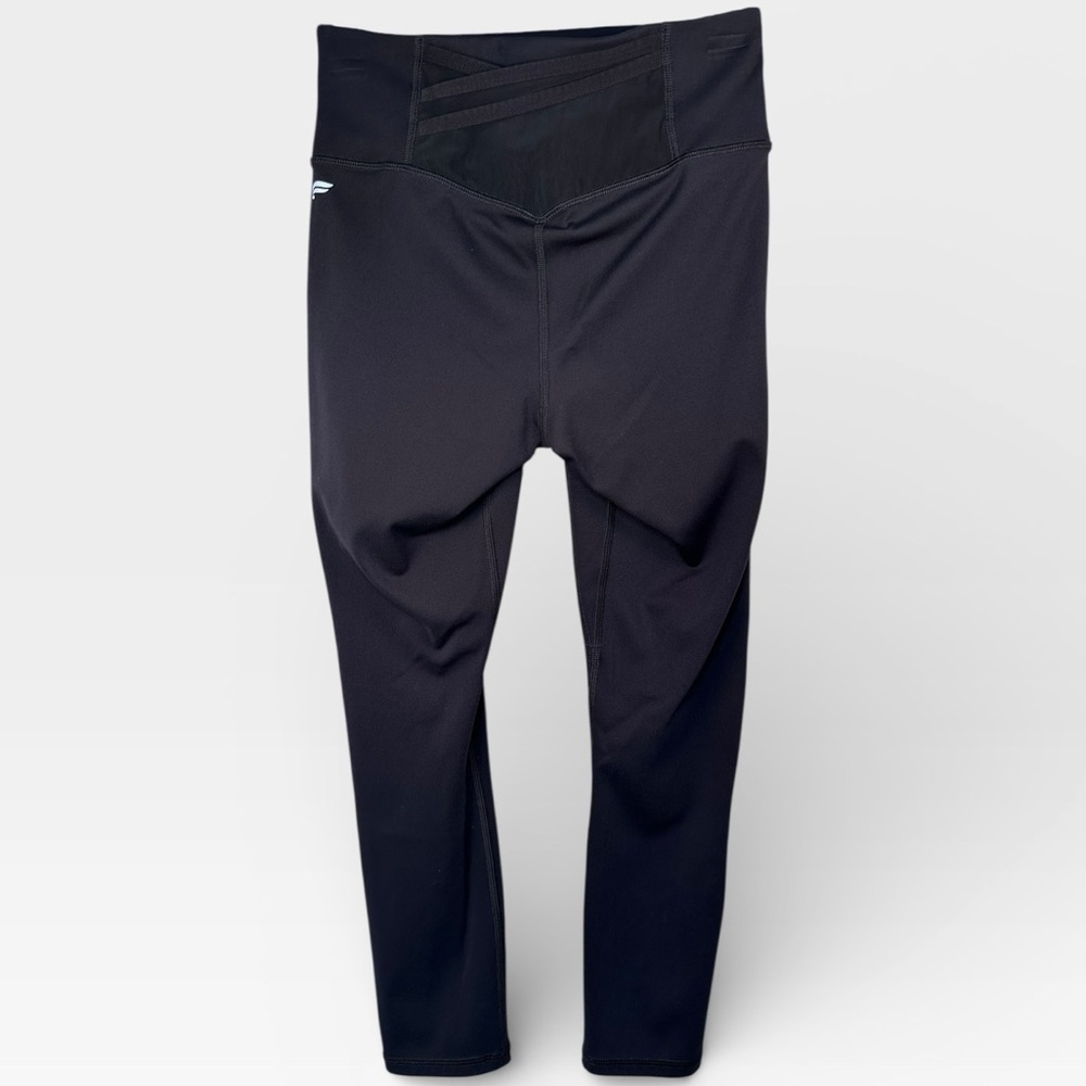 Fabletics Motion365 Black Cropped Leg 3/4 Crossback Leggings XSmall Activewear